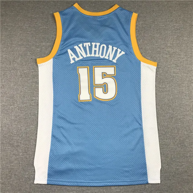 Mitchell & Ness 2003-04 Carmelo Anthony Hardwood Classics Blue White Sleeveless Mesh Construction Jersey 3