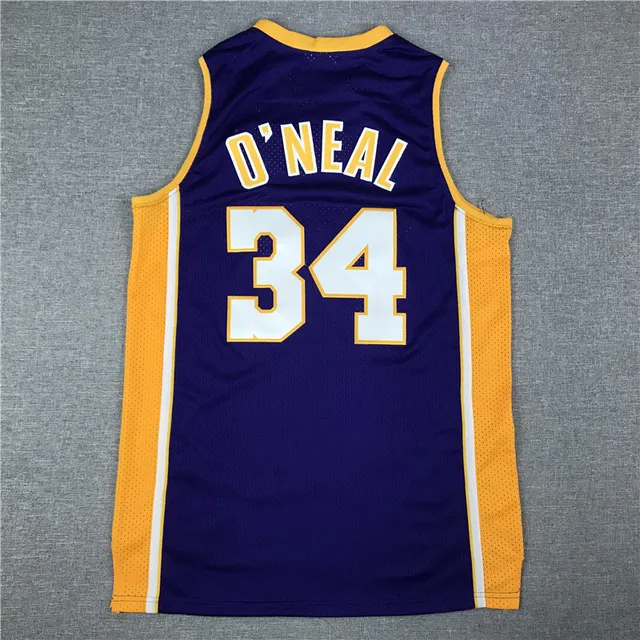 Mitchell & Ness Hardwood Classics 1999-00 Shaquille O'Neal Lakers Purple Gold Jersey 3