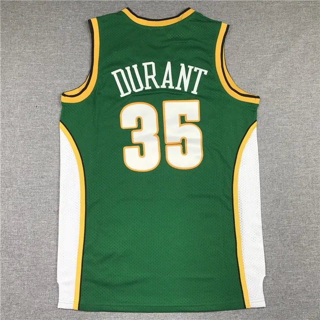 Mitchell & Ness Hardwood Classics Seattle 2007-08 Kevin Durant Green White Yellow Jersey 3