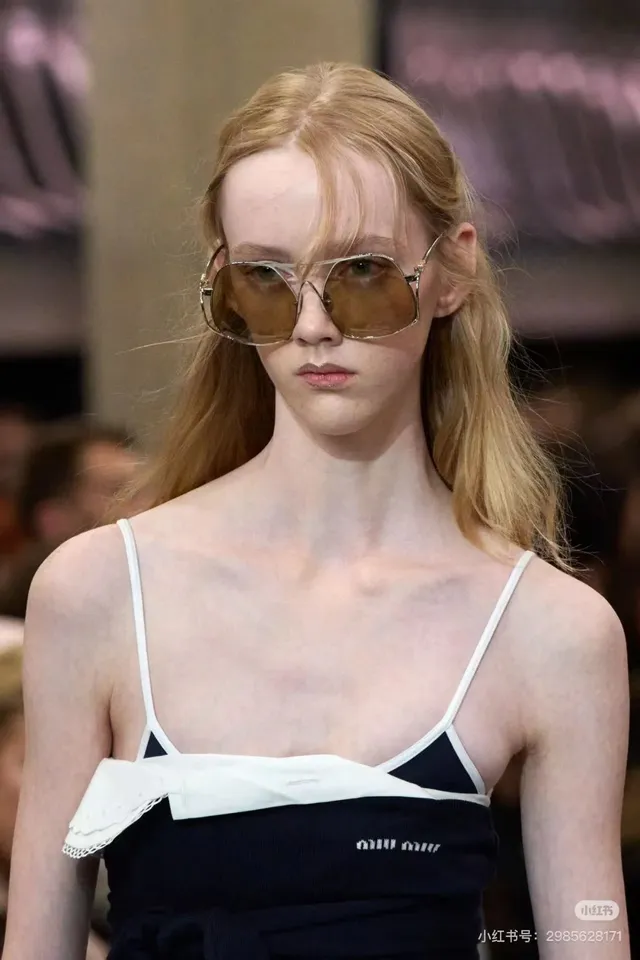Miu Miu Angular Squared Gold-Tone Sunglasses 6
