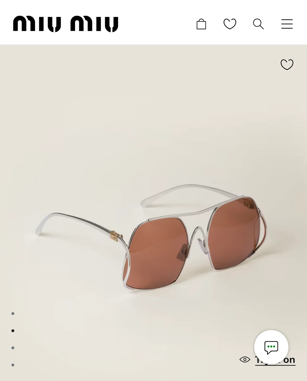 Miu Miu Angular Squared Gold-Tone Sunglasses 9
