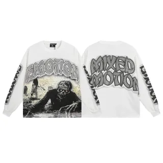 Camiseta oversized de manga larga con estampado gráfico Mixed Emotion Emotion Mixed Motion