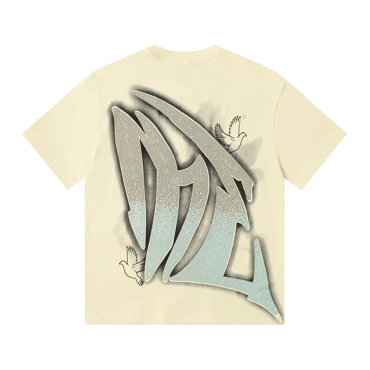 Mixed Emotion Graphic Print Cherub and Dove Oversized T-Shirt 3