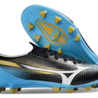 Mizuno Black Blue Low-Cut Synthetic Upper Gradient Fade Firm-Ground Soccer Shoes