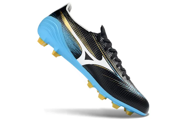 Mizuno Noir Bleu Bas-Coupé Tige Synthétique Gradient Fade Firm-Ground Chaussures de Football 2