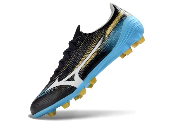 Mizuno Noir Bleu Bas-Coupé Tige Synthétique Gradient Fade Firm-Ground Chaussures de Football 3