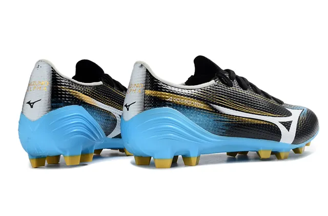 Mizuno Noir Bleu Bas-Coupé Tige Synthétique Gradient Fade Firm-Ground Chaussures de Football 5