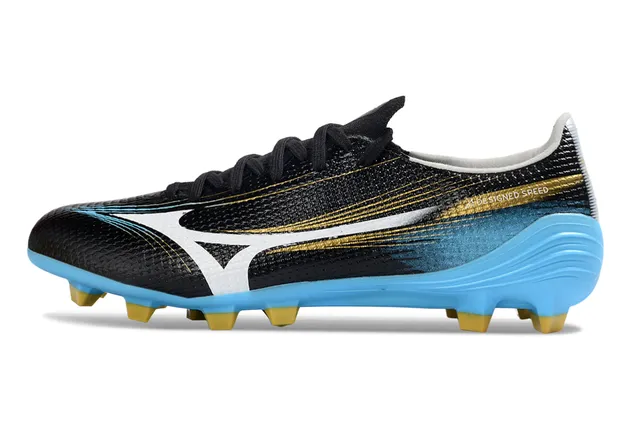 Mizuno Noir Bleu Bas-Coupé Tige Synthétique Gradient Fade Firm-Ground Chaussures de Football 7