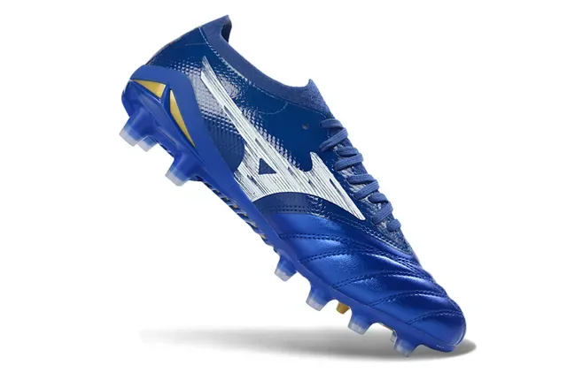 Mizuno Morelia Neo Metallic Blue White Yellow Firm-Ground Soccer Shoes 2