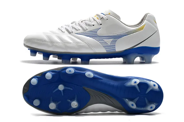 Mizuno Morelia Yellow Black حذاء كرة القدم منخفض القطع بجلد اصطناعي للأرضية الصلبة 4