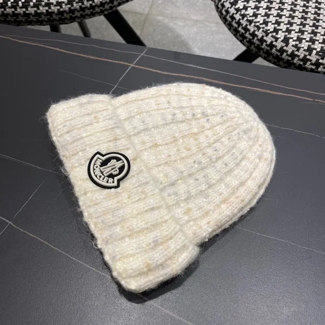 Moncler भूरा बहुरंगी रोब निट फोल्डेड कफ बीननी 8