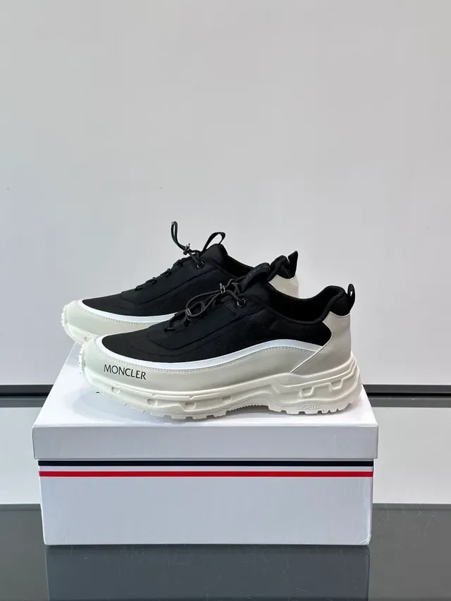 Moncler Black and Off-White Lifestyle Sneakers 5