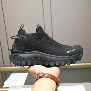 Moncler Black Sock-Fit Slip-On Sneaker