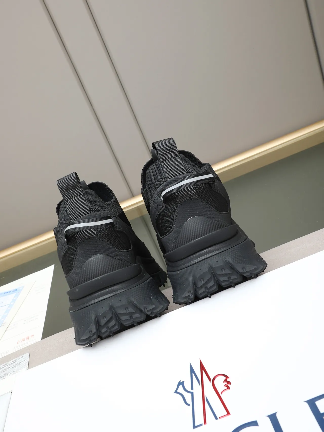 Moncler Black Sock-Fit Slip-On Sneaker 3