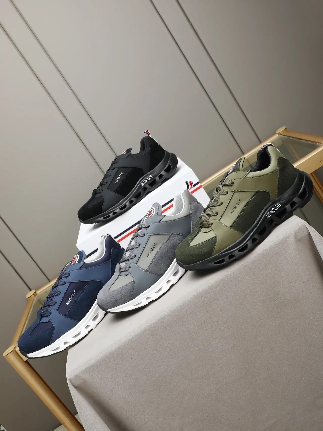 Moncler Black Suede and Synthetic Chunky Sneaker 2