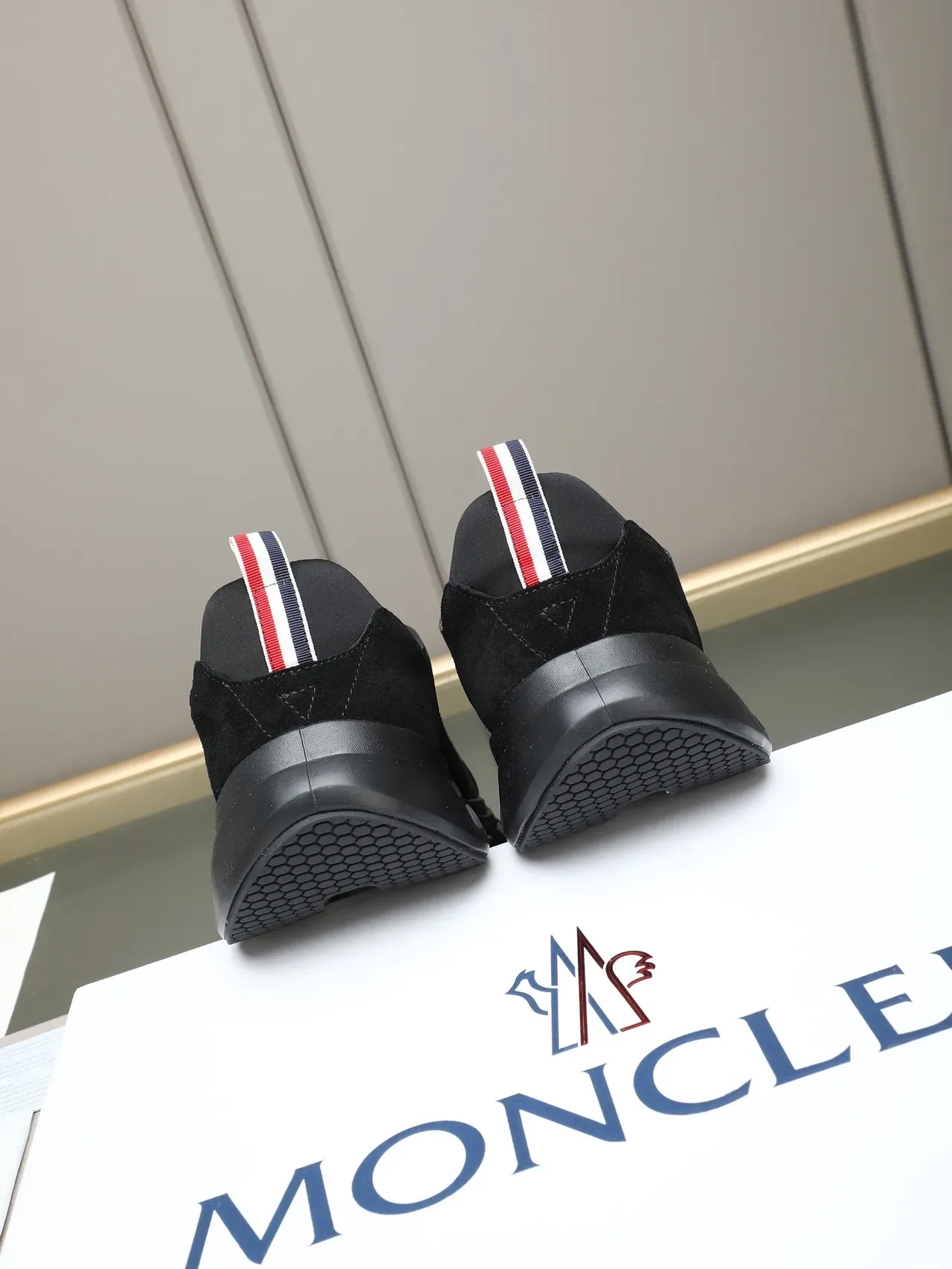 Moncler Black Suede and Synthetic Chunky Sneaker 4