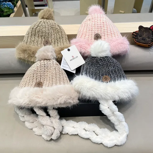 Moncler Fluffy Faux Fur Trim Beanie 2
