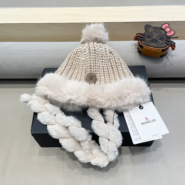 Moncler Fluffy Faux Fur Trim Beanie 3