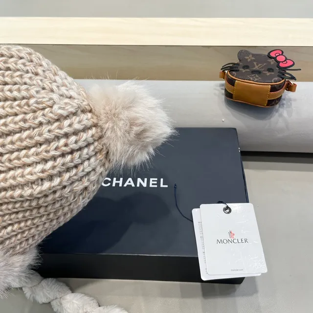 Moncler Fluffy Faux Fur Trim Beanie 6