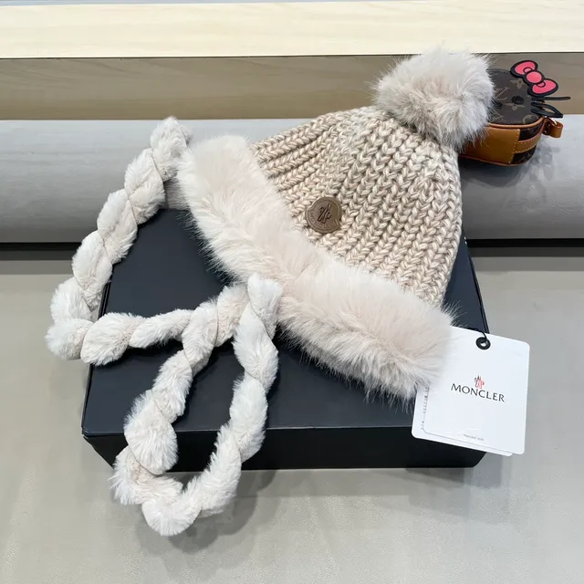Moncler Fluffy Faux Fur Trim Beanie 7