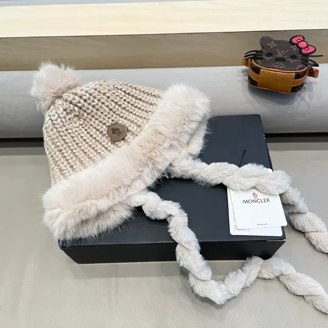 Moncler Fluffy Faux Fur Trim Beanie 8