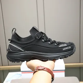 Moncler Grenoble Black Knit Sock Collar Vibram Outsole Lifestyle Sneakers