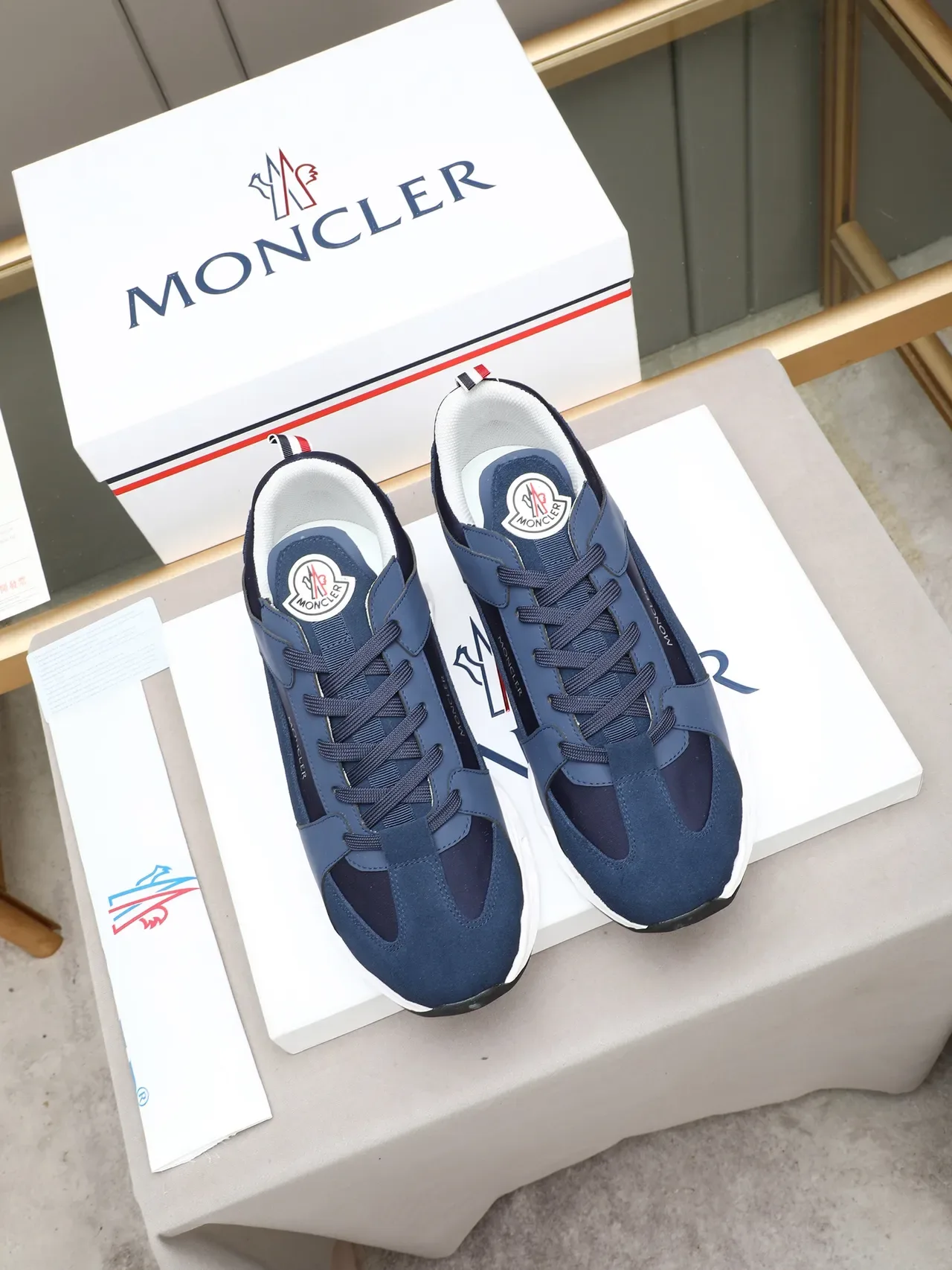 Moncler Navy Blue and White Lifestyle Sneaker 2