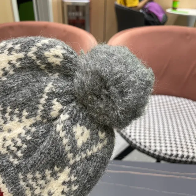 Moncler Ribbed Knit Heather Gray Beanie 12