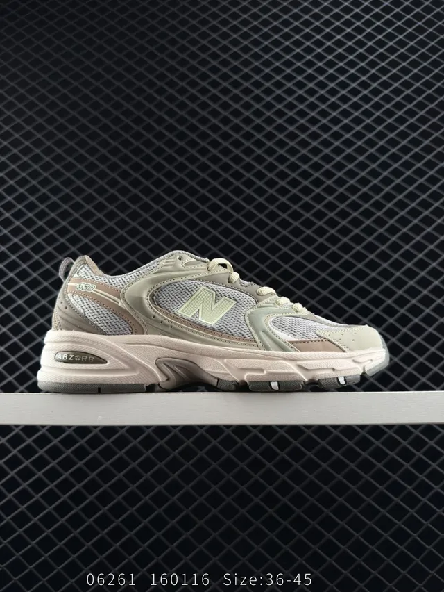New Balance 530 Beige y Verde Claro Zapatillas con suela gruesa 4
