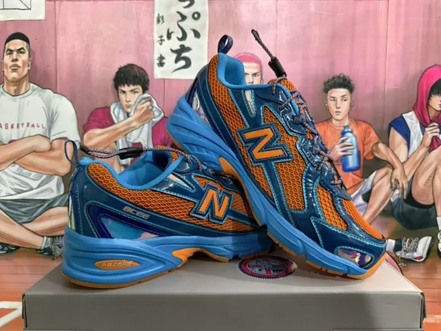 New Balance 9060 حذاء رياضي أزرق برتقالي سميك 2