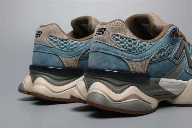 New Balance 9060 Dusty Blue Brown baskets lifestyle 2