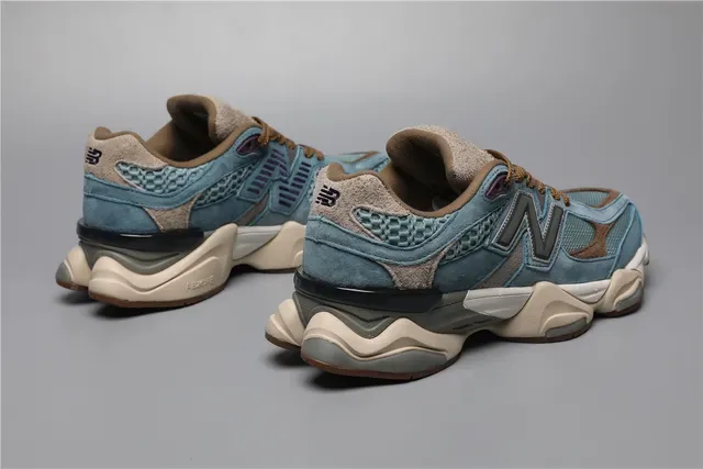 New Balance 9060 Dusty Blue Brown baskets lifestyle 3