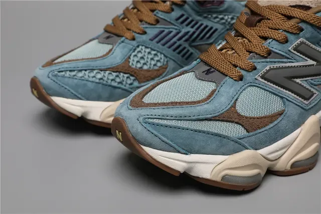 New Balance 9060 Dusty Blue Brown baskets lifestyle 4