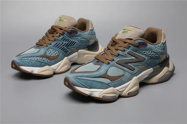 New Balance 9060 Dusty Blue Brown baskets lifestyle 5