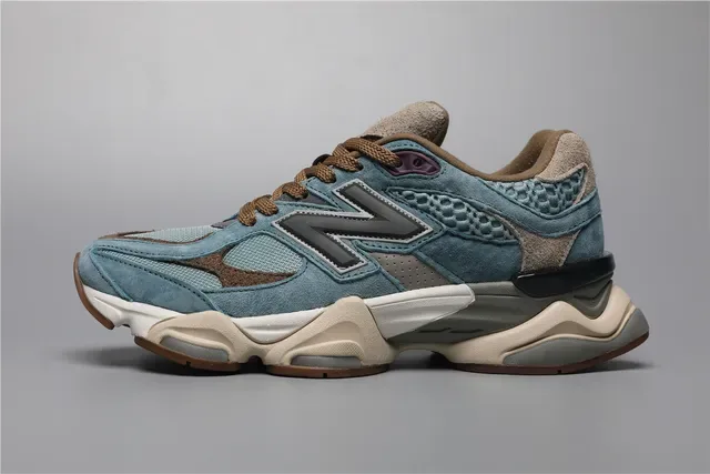New Balance 9060 Dusty Blue Brown baskets lifestyle 9