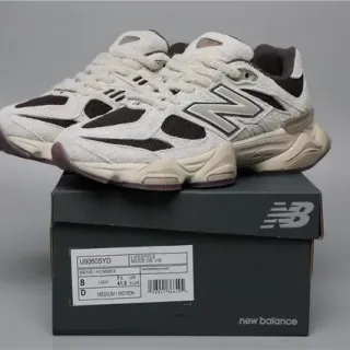 New Balance 9060 Off-White and Brown Lifestyle Sneakers