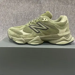 New Balance أخضر عسكري بيج كعب منحوت شبكة وتغطية من السويد حذاء رياضي سميك