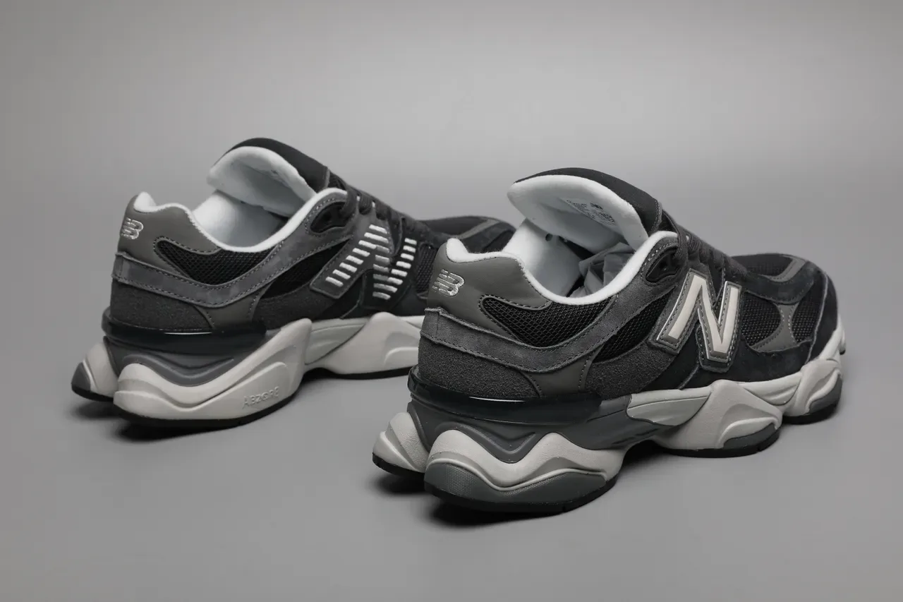 New Balance Negro Blanco Suela Media Gruesa Malla y Ante Superior Zapatillas Lifestyle 3