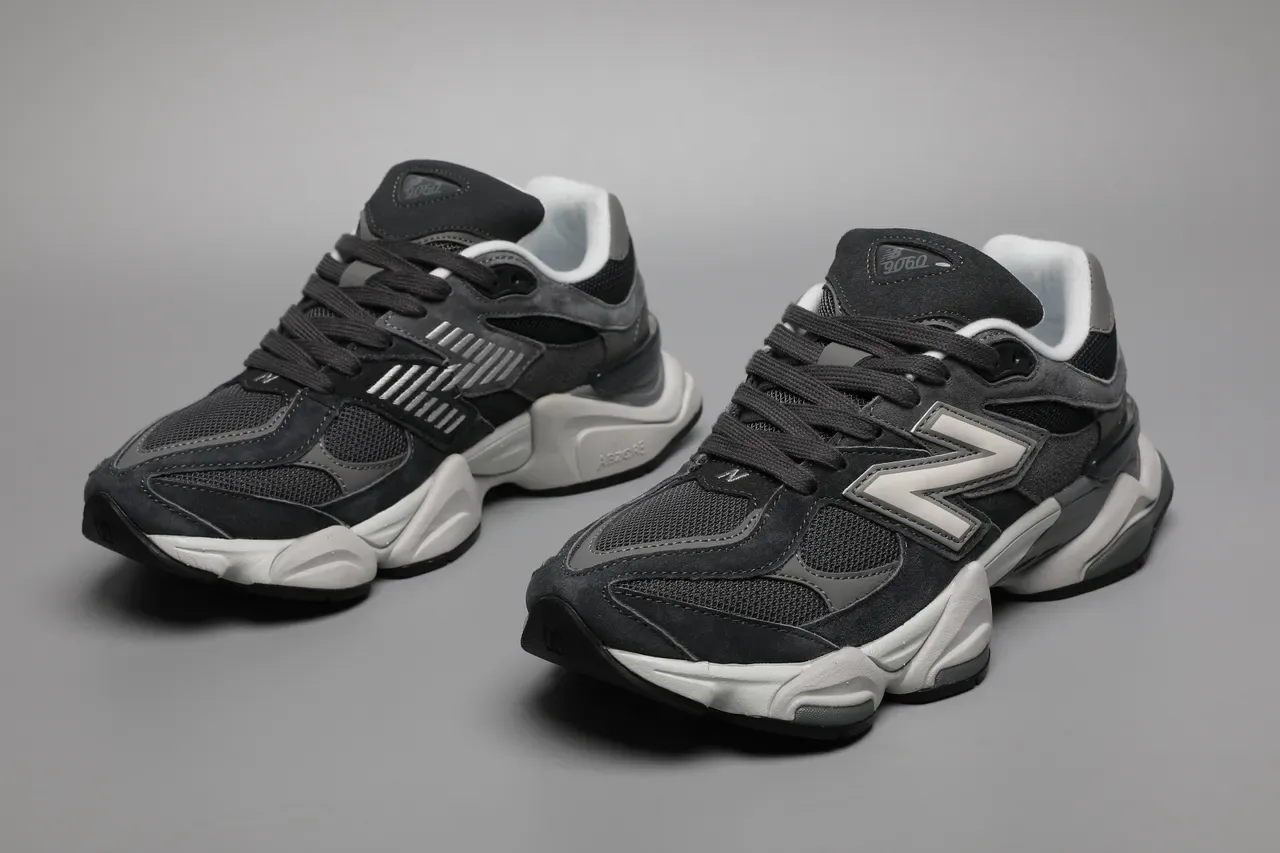 New Balance Negro Blanco Suela Media Gruesa Malla y Ante Superior Zapatillas Lifestyle 5