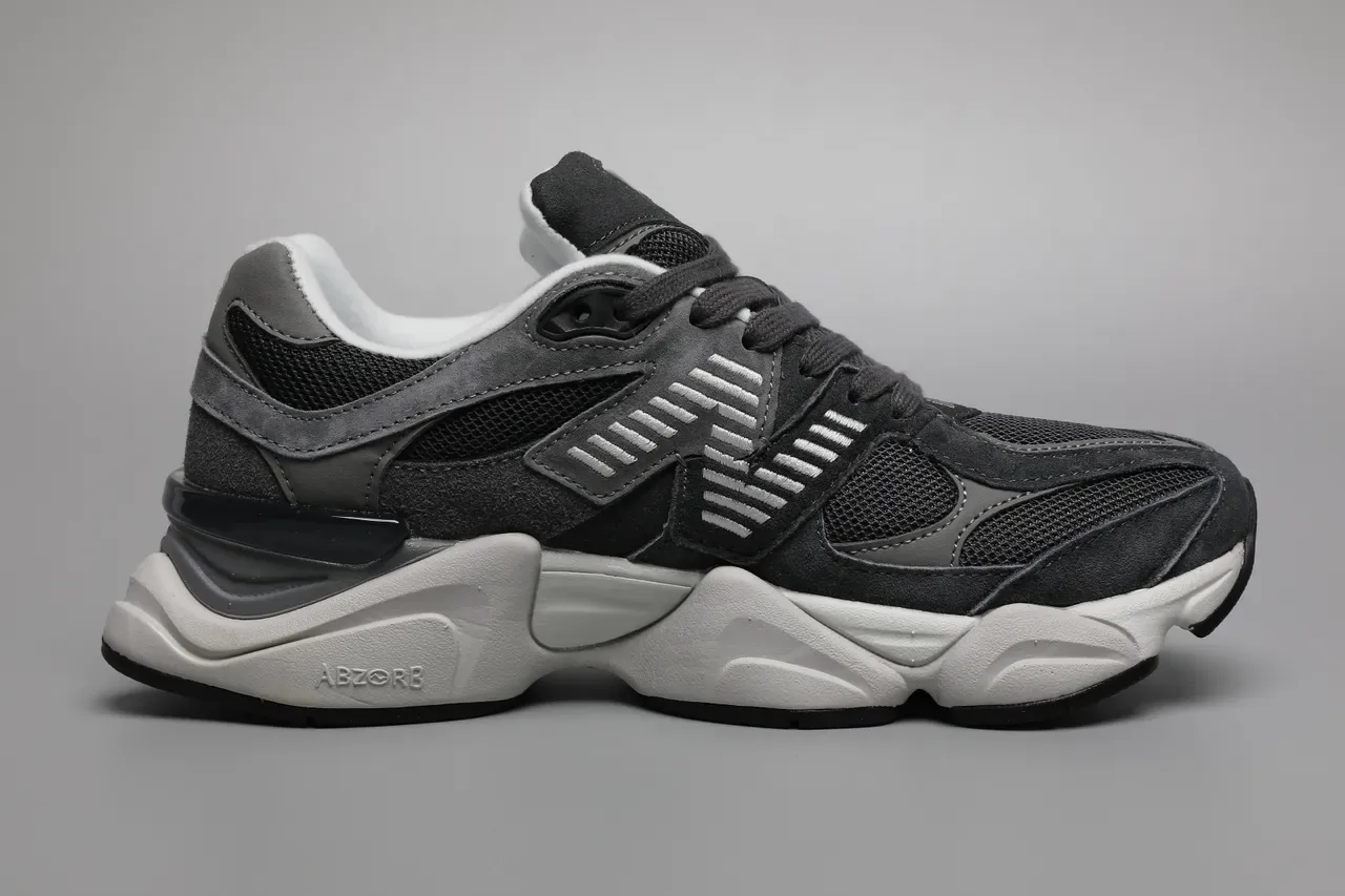 New Balance Negro Blanco Suela Media Gruesa Malla y Ante Superior Zapatillas Lifestyle 8