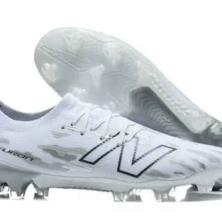 New Balance Furon সাদা ধূসর নিম্নকাট সক-ফিট কলার ফার্ম-গ্রাউন্ড সকার জুতা