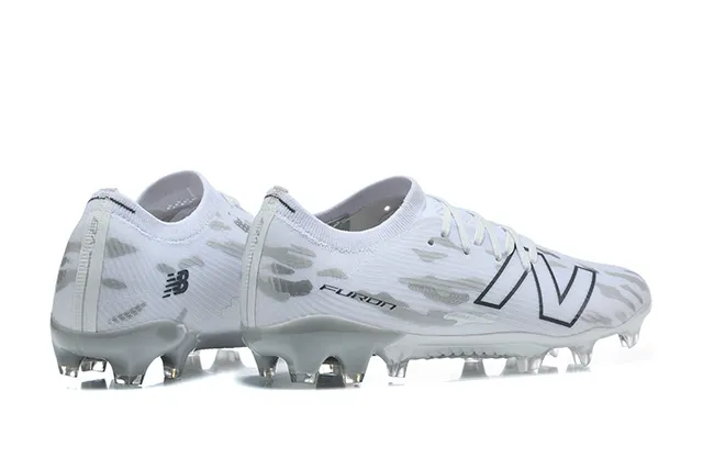 New Balance Furon সাদা ধূসর নিম্নকাট সক-ফিট কলার ফার্ম-গ্রাউন্ড সকার জুতা 5