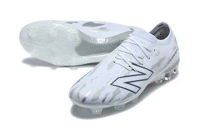 New Balance Furon সাদা ধূসর নিম্নকাট সক-ফিট কলার ফার্ম-গ্রাউন্ড সকার জুতা 6