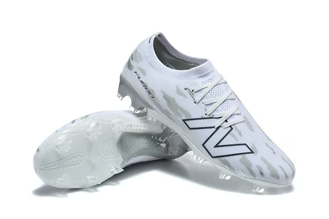 New Balance Furon সাদা ধূসর নিম্নকাট সক-ফিট কলার ফার্ম-গ্রাউন্ড সকার জুতা 7
