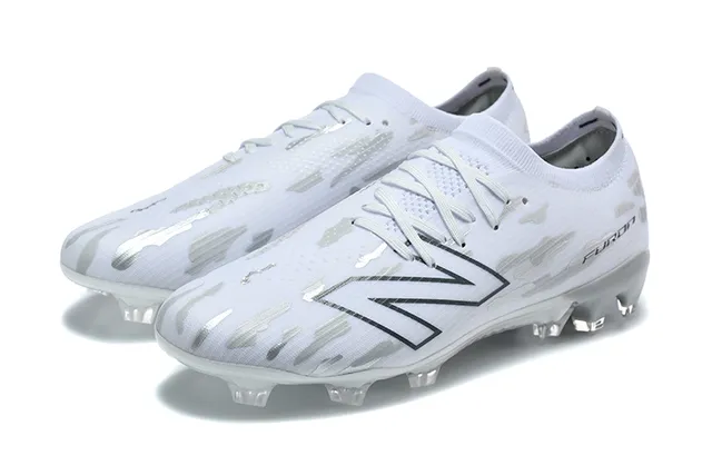 New Balance Furon সাদা ধূসর নিম্নকাট সক-ফিট কলার ফার্ম-গ্রাউন্ড সকার জুতা 8