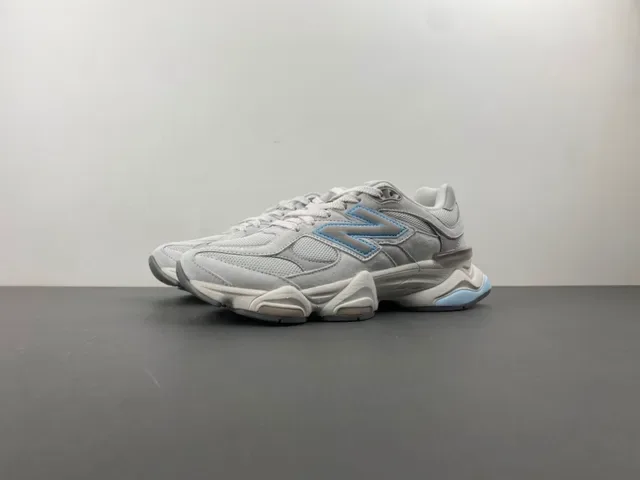 New Balance Tênis Chunky Cinza Azul Midsole Mesh E Suede 9