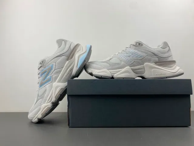 New Balance Tênis Chunky Cinza Azul Midsole Mesh E Suede 13