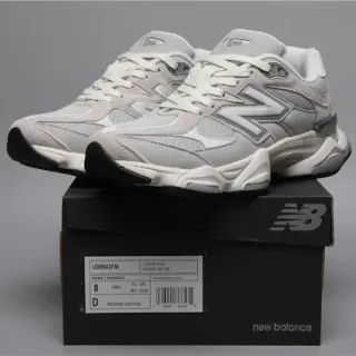 New Balance Gray White Chunky Midsole Mesh And Suede Upper Lifestyle Sneakers