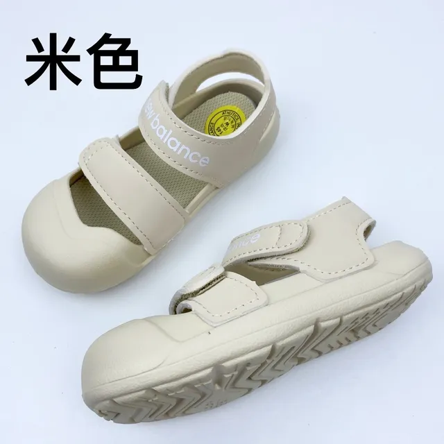 New Balance Sandales casual violet blanc deux sangles velcro fermeture de pointe arrondie 5