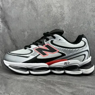New Balance حذاء أسلوب حياة أبيض وأسود شبكة وتركيبة اصطناعية طبقة علوية بود مقسم وسط القدم